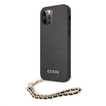 Husa Cover Guess Guess PU Saffiano Gold Chain Pentru iPhone 12/12 Pro Black thumb