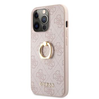 Husa Cover Guess Saffiano Ring Stand pentru iPhone 13 Pro Pink thumb