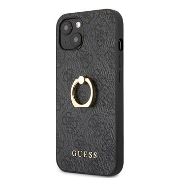 Husa Cover Guess Saffiano Ring Stand pentru iPhone 13 Black thumb