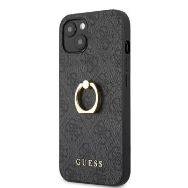 Husa Cover Guess Saffiano Ring Stand pentru iPhone 13 Black