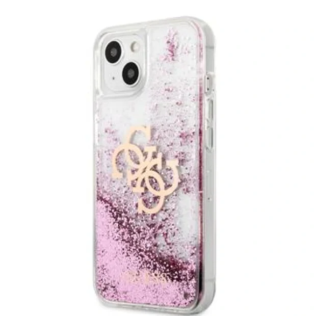 Husa Cover Guess 4G Liquid Glitter Iridescent pentru iPhone 13 Pink