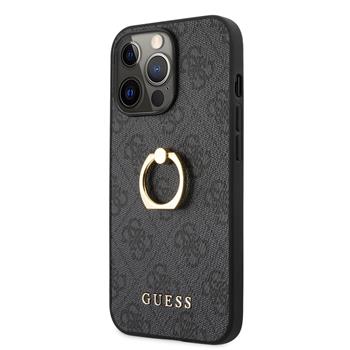 Husa Cover Guess Saffiano Ring Stand pentru iPhone 13 Pro Max Grey thumb