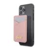 Card Slot Guess Saffiano Metal Logo Pink