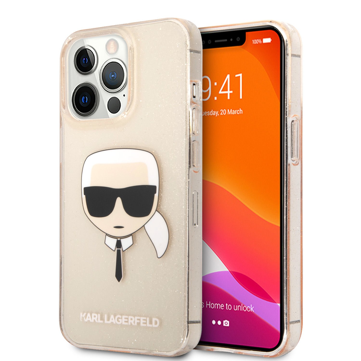 Husa Cover Karl Lagerfeld Glitter Karl&Choupette pentru iPhone 13 Pro Max Gold thumb