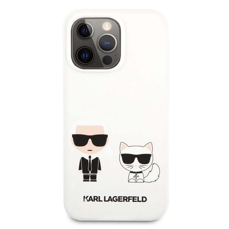 Husa Cover Karl Lagerfeld Silicone Karl&Choupette pentru iPhone 13 Pro White thumb