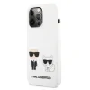 Husa Cover Karl Lagerfeld Silicone Karl&amp;Choupette pentru iPhone 13 Pro White