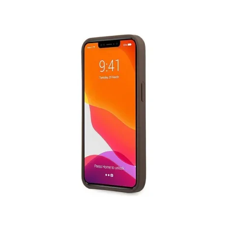 Husa Cover Guess PU 4G Metal Logo pentru iPhone 13 Pro Max Maro