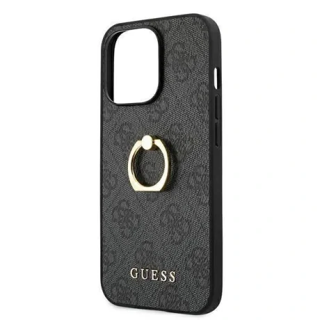 Husa Cover Guess Saffiano Ring Stand pentru iPhone 13 Pro Grey