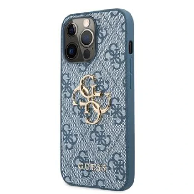 Husa Cover Guess Silicone Metal Logo pentru iPhone 13 Pro Blue