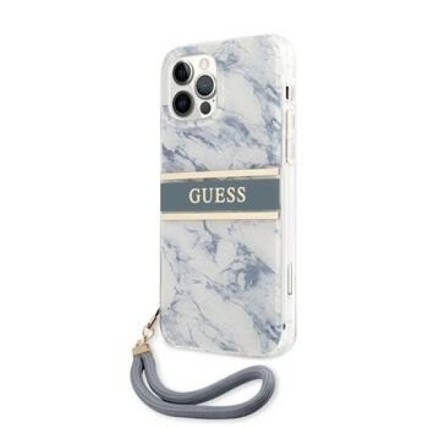 Husa Cover Guess Marble Stripe pentru iPhone 12/12 Pro Blue