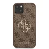 Husa Cover Guess Silicone Metal Logo pentru iPhone 13 Mini Brown