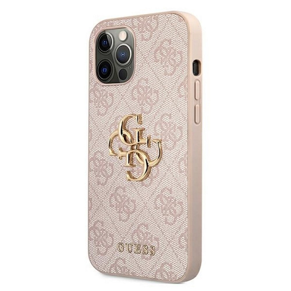 Husa Cover Guess Silicone Metal Logo pentru iPhone 12/12 Pro Pink thumb