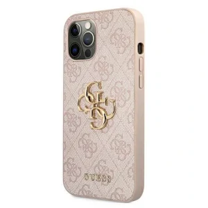 Husa Cover Guess Silicone Metal Logo pentru iPhone 12/12 Pro Pink