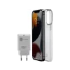Pachet Husa+Incarcator Retea Cellularline pentru iPhone 13 Mini Transparent