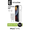 Pachet Husa+Incarcator Retea Cellularline pentru iPhone 13 Pro Transparent