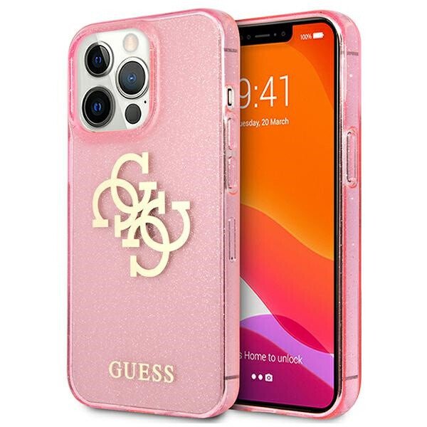 Husa Cover Guess Tpu Big 4G Full Glitter pentru iPhone 13 Pro Max Pink thumb