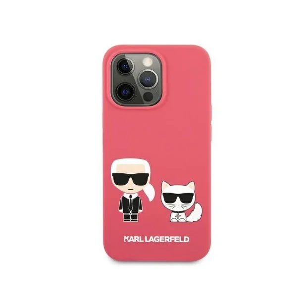 Husa Cover Karl Lagerfeld Choupette Liquid Silicone pentru iPhone 13 Pro Pink