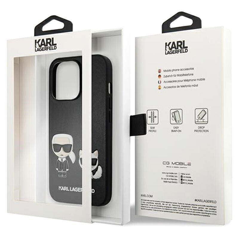 Husa Cover Karl Lagerfeld Liquid and Choupette Leather pentru iPhone 13 Pro Black thumb