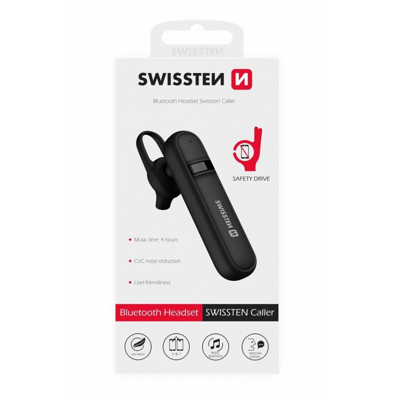 Casca Bluetooth Swissten Caller Negru thumb