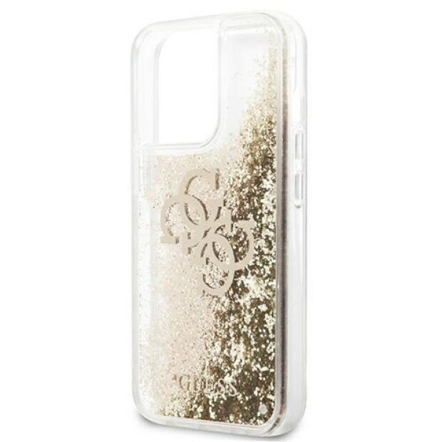 Husa Cover Guess Liquid Glitter pentru iPhone 13 Pro Gold
