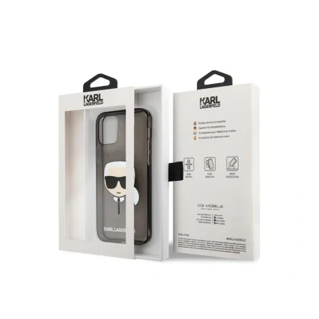 Husa Cover Karl Lagerfeld Full Glitter Karl Head pentru iPhone 13 Black