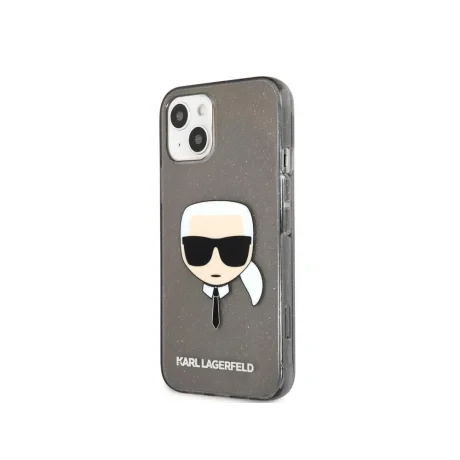 Husa Cover Karl Lagerfeld Full Glitter Karl Head pentru iPhone 13 Black