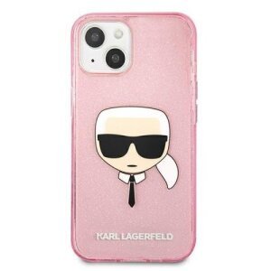 Husa Cover Karl Lagerfeld Full Glitter Karl Head pentru iPhone 13 Pink
