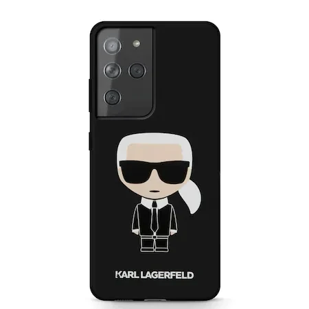 Husa Cover Karl Lagerfeld Ikonik Silicone Full Body pentru Samsung Galaxy S21 Ultra Black thumb