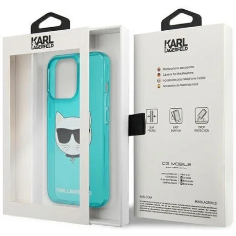 Husa Cover Karl Lagerfeld TPU Choupette Head pentru iPhone 13 Pro Max Blue