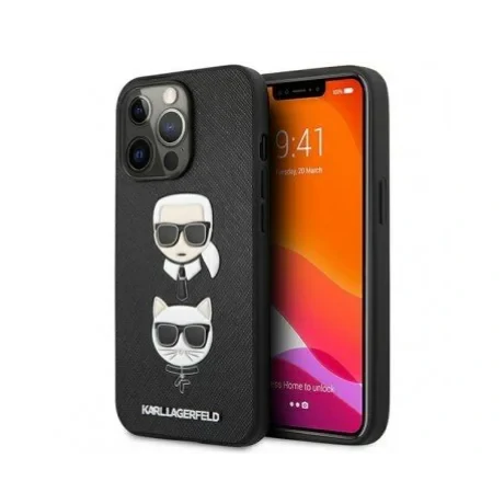 Husa Cover Karl Lagerfeld Saffiano Iconic pentru iPhone 13 Pro Max Black