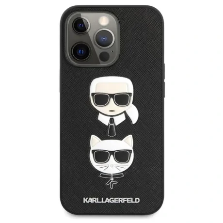 Husa Cover Karl Lagerfeld Saffiano Iconic pentru iPhone 13 Pro Max Black