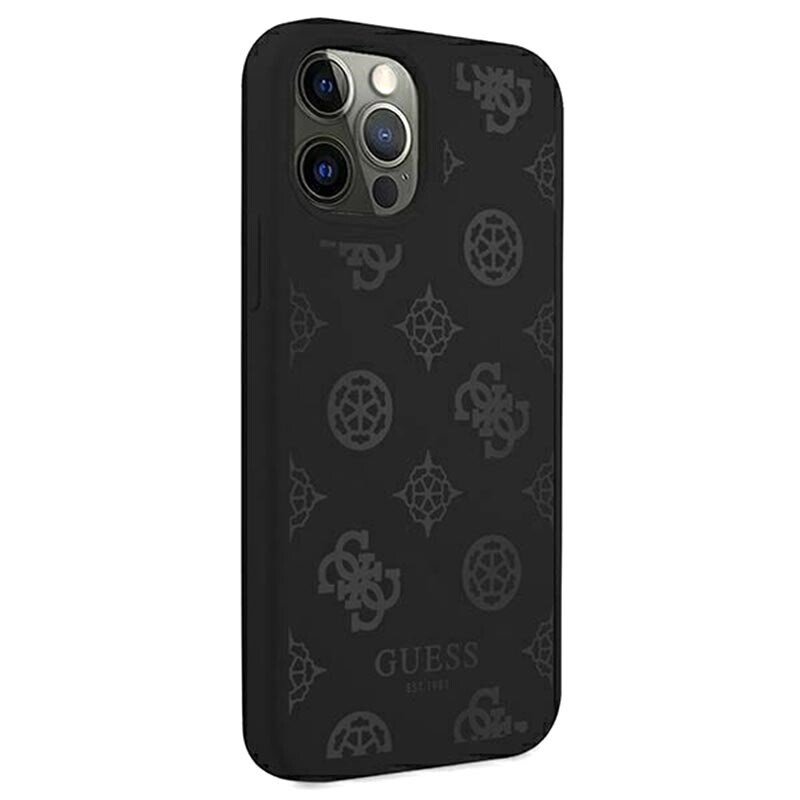 Husa Cover Guess Silicone pentru iPhone 12 Pro Max Tone On Tone Black thumb