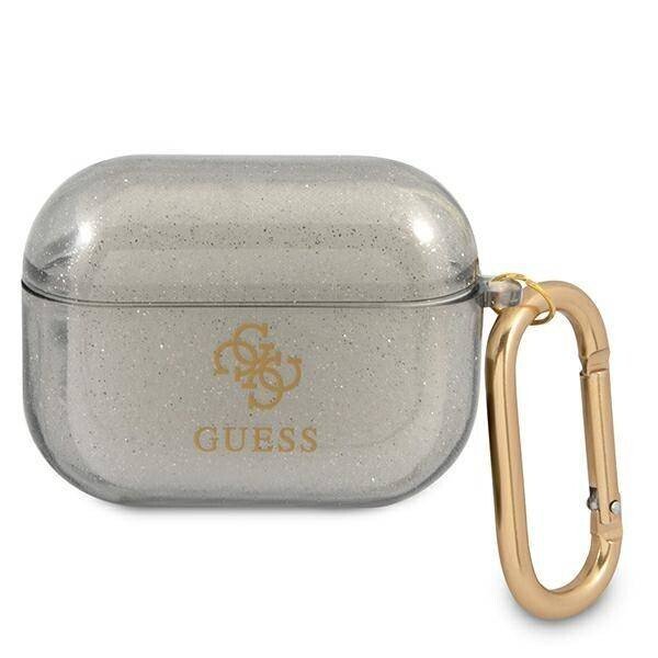 Husa Airpods Guess 4G TPU Glitter pentru Airpods 3 Black thumb