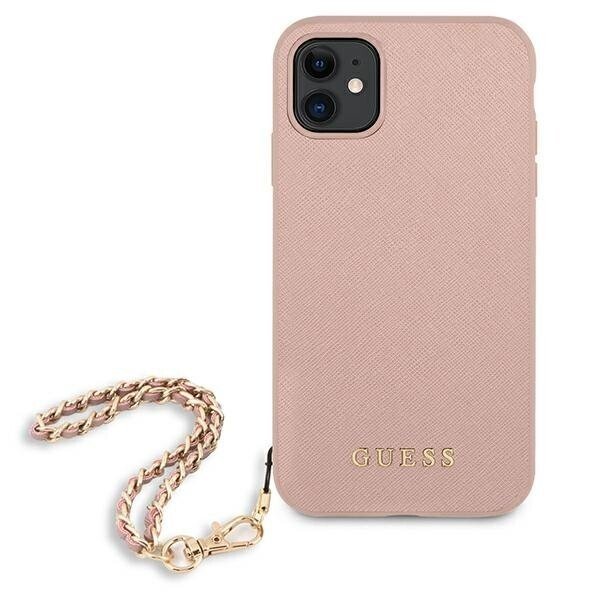 Husa Cover Guess Saffiano Chain pentru iPhone 11 Pink thumb