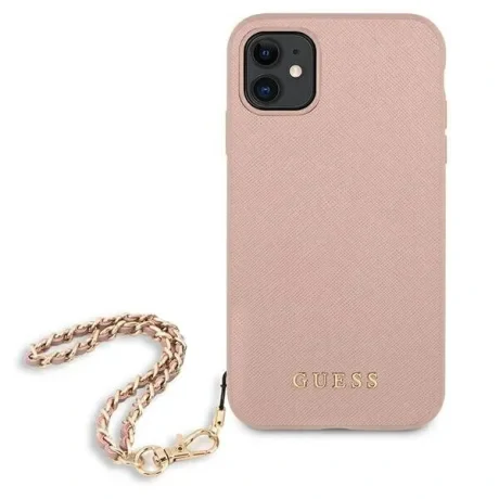 Husa Cover Guess Saffiano Chain pentru iPhone 11 Pink
