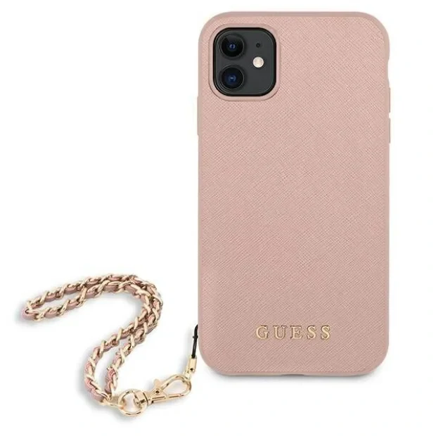 Husa Cover Guess Saffiano Chain pentru iPhone 11 Pink