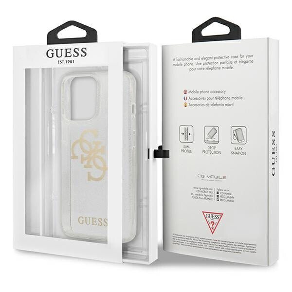 Husa Cover Guess Tpu Big 4G Full Glitter pentru iPhone 13 Pro Max Transparent thumb