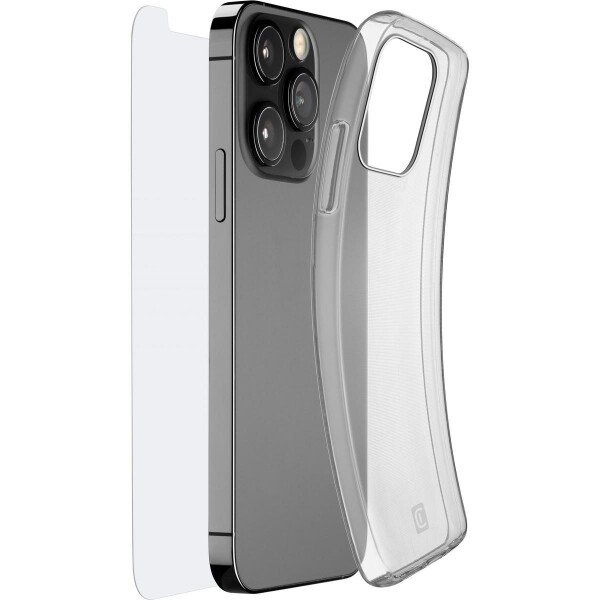 Pachet Husa si Folie Cellularline pentru iPhone 13 Pro Transparent thumb