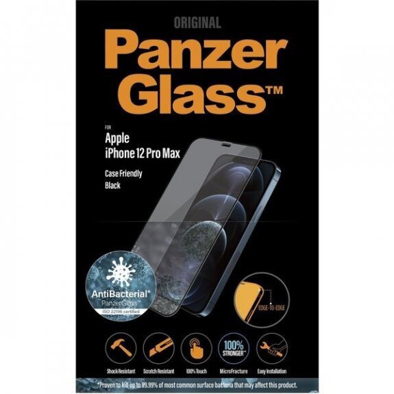 Folie Sticla Panzer pentru iPhone 12 Pro Max Negru thumb