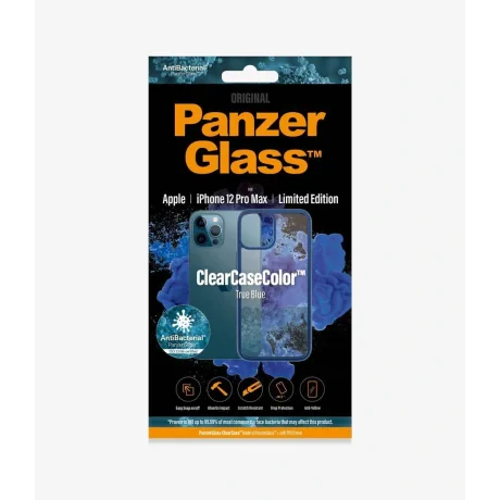 Husa Cover Panzer Clear Case pentru iPhone 12 Pro Max Albastru