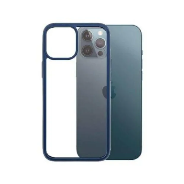 Husa Cover Panzer Clear Case pentru iPhone 12 Pro Max Albastru