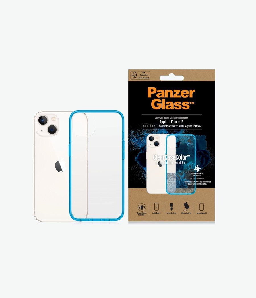 Husa Cover Panzer Clear Case pentru iPhone 13 Albastru thumb