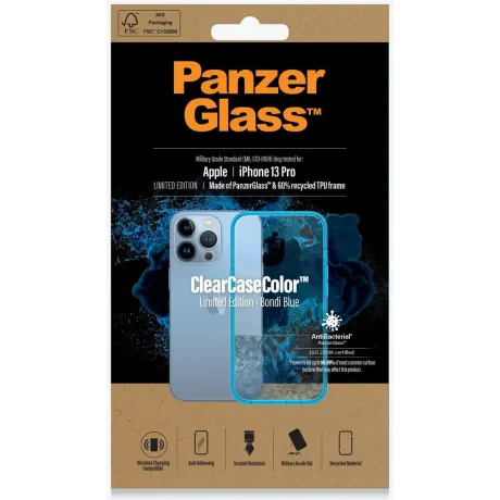 Husa Cover Panzer Clear Case pentru iPhone 13 Pro Albastru