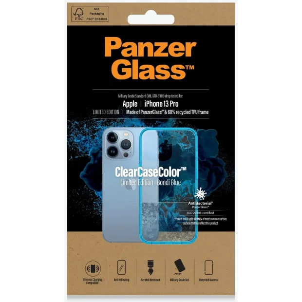 Husa Cover Panzer Clear Case pentru iPhone 13 Pro Albastru