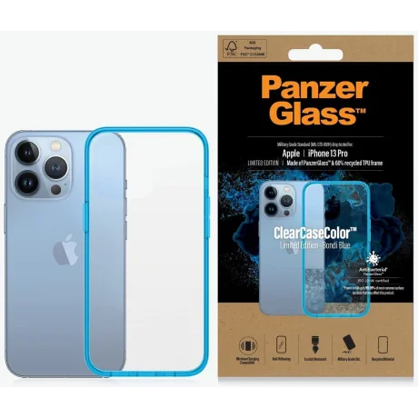 Husa Cover Panzer Clear Case pentru iPhone 13 Pro Albastru