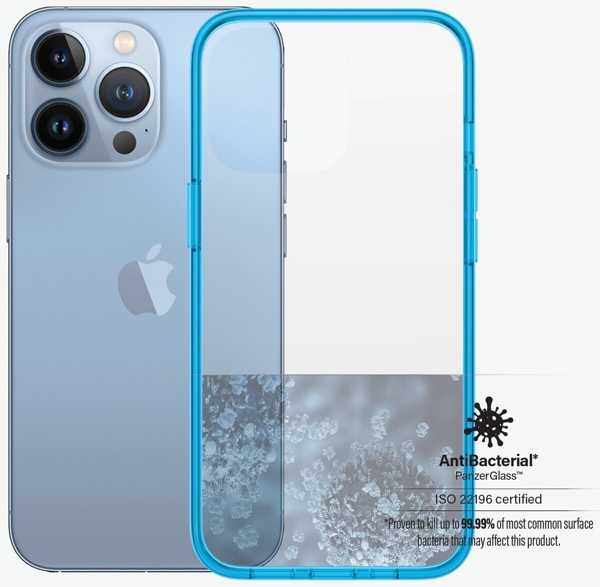 Husa Cover Panzer Clear Case pentru iPhone 13 Pro Albastru thumb