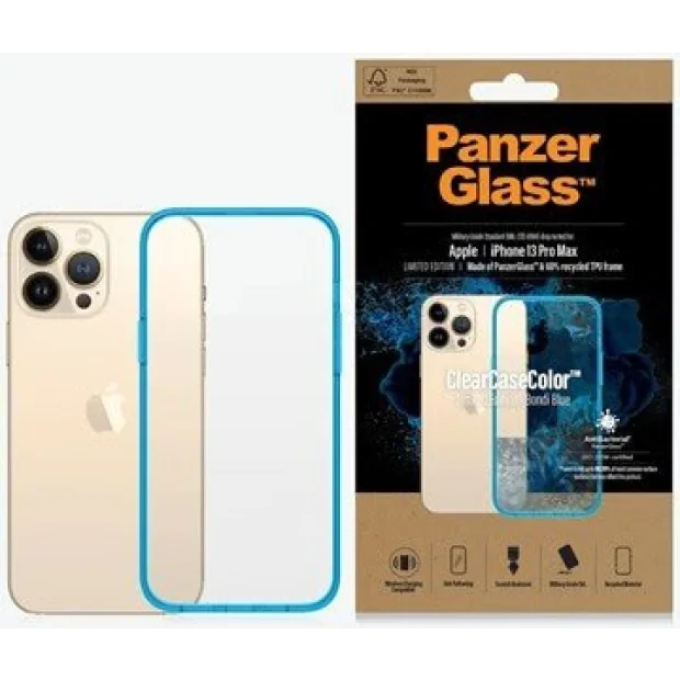 Husa Cover Panzer Clear Case pentru iPhone 13 Pro Max Albastru