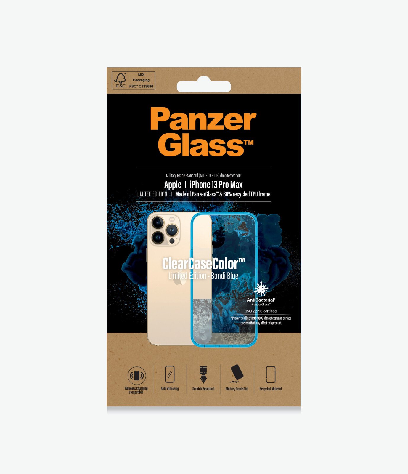 Husa Cover Panzer Clear Case pentru iPhone 13 Pro Max Albastru thumb