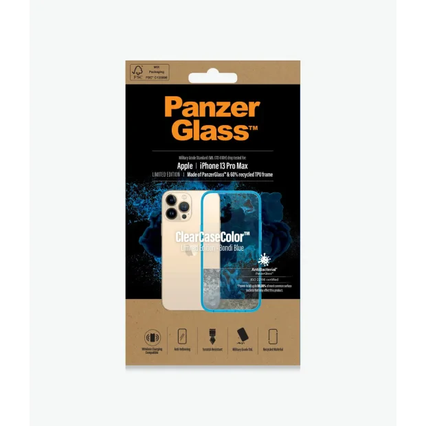 Husa Cover Panzer Clear Case pentru iPhone 13 Pro Max Albastru