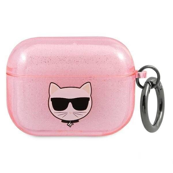 Husa Airpods Pro Glitter Choupette Head Karl Lagerfeld Pink thumb